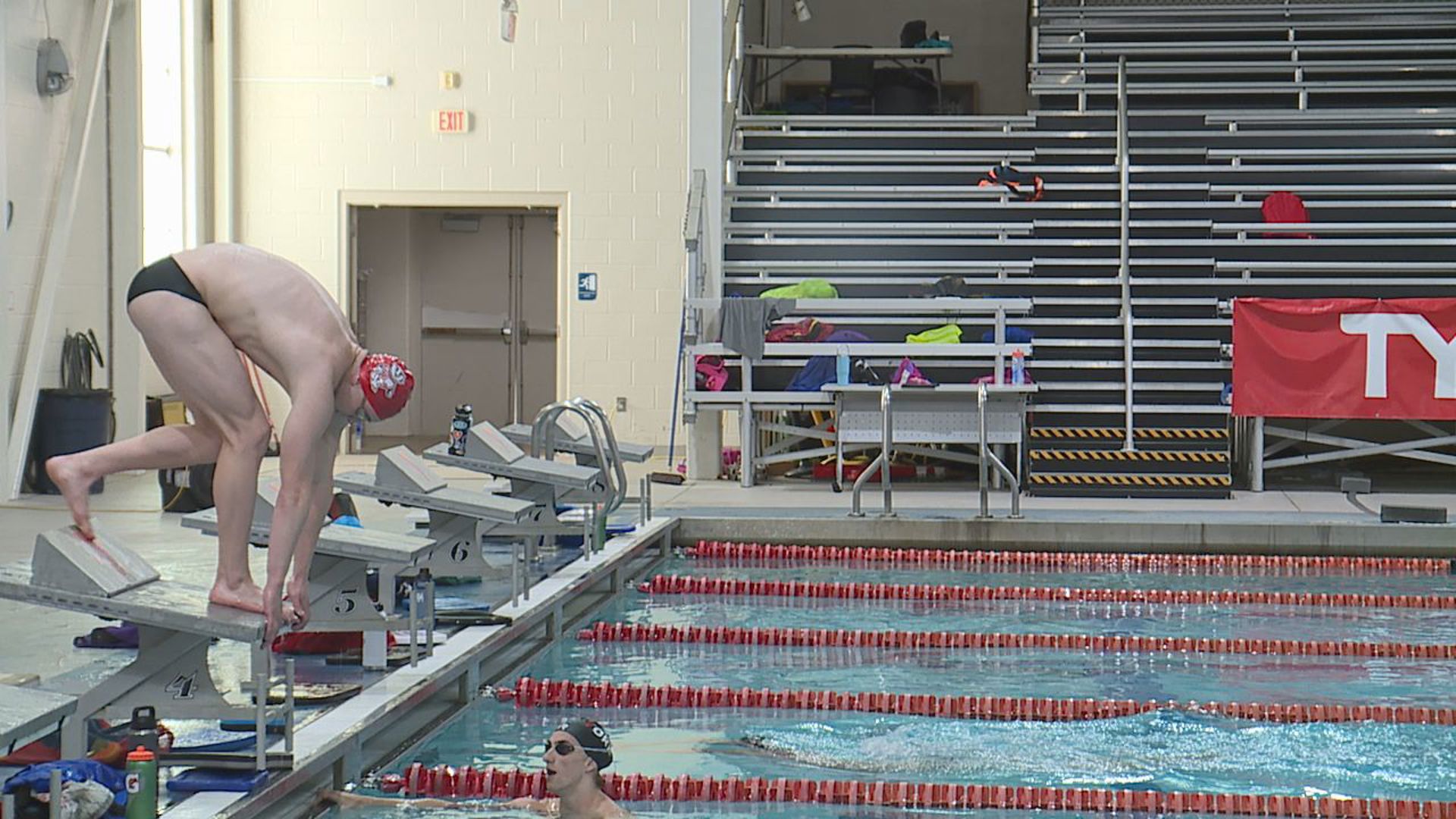 Welker competed in the men's 100-meter backstroke against the top swimmers in the country.
