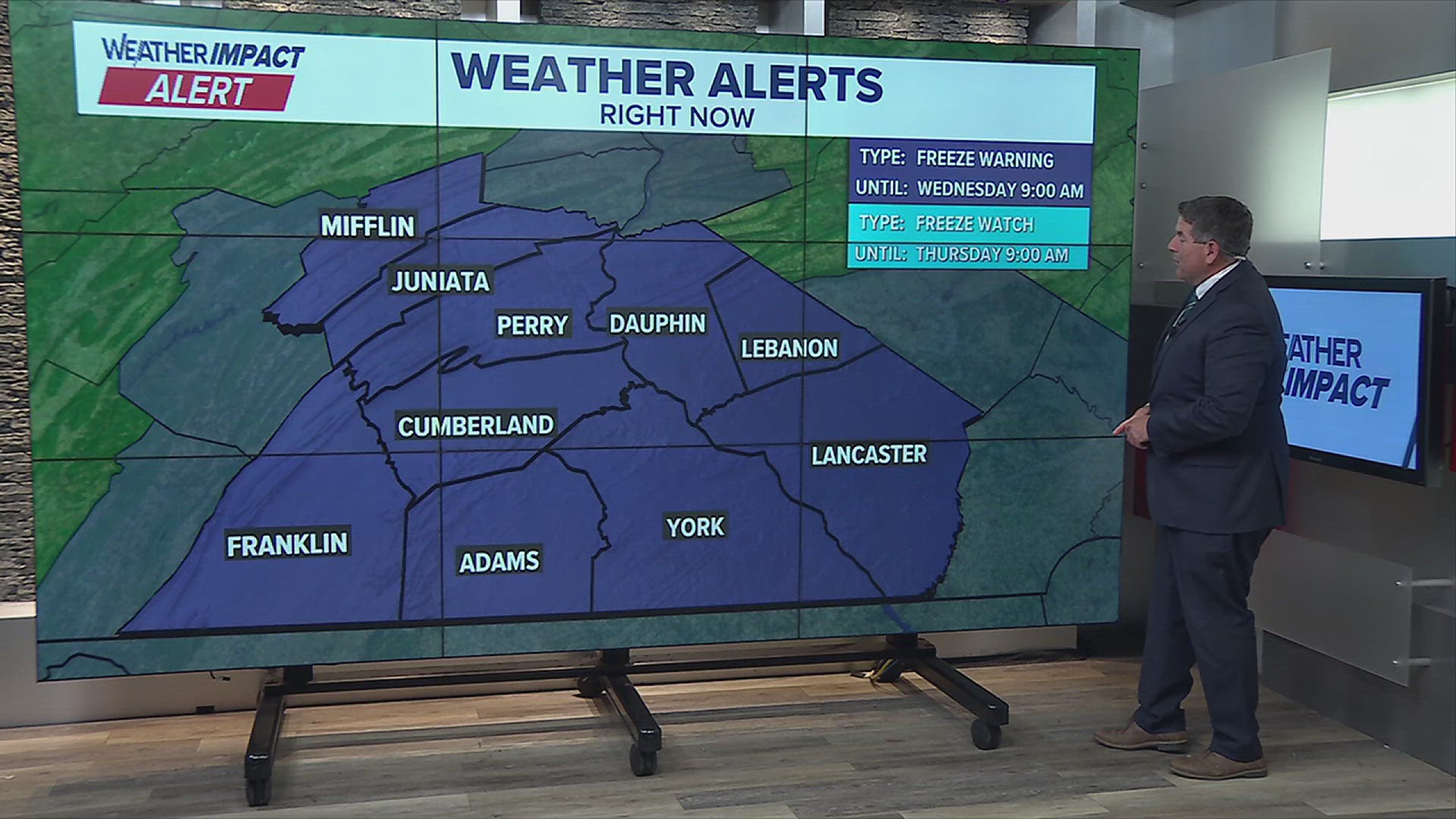 Freeze Warning in place for Tuesday night into Wednesday morning ...
