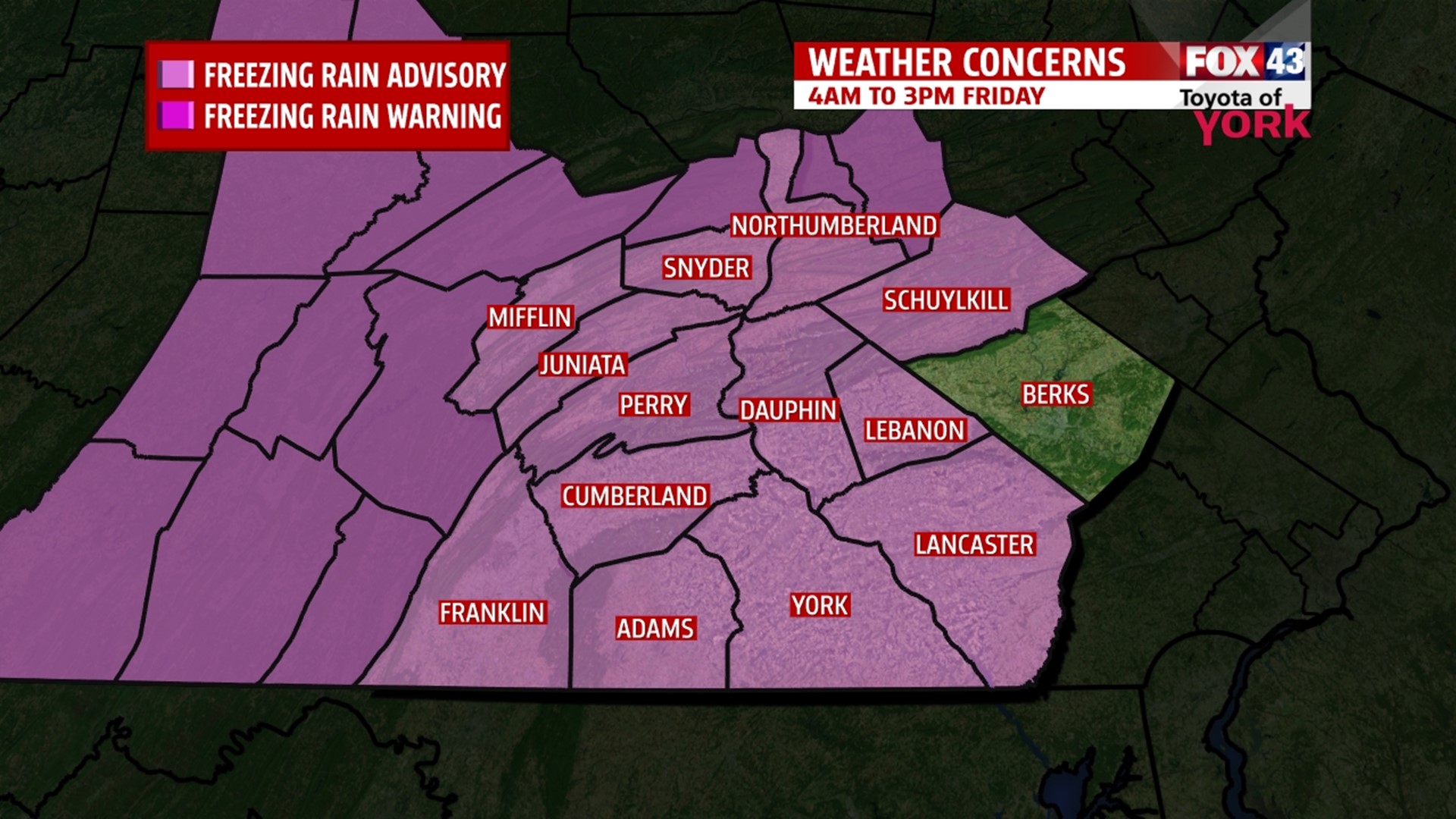 Freezing Rain and Winter Weather Advisory for tomorrow morning | fox43.com