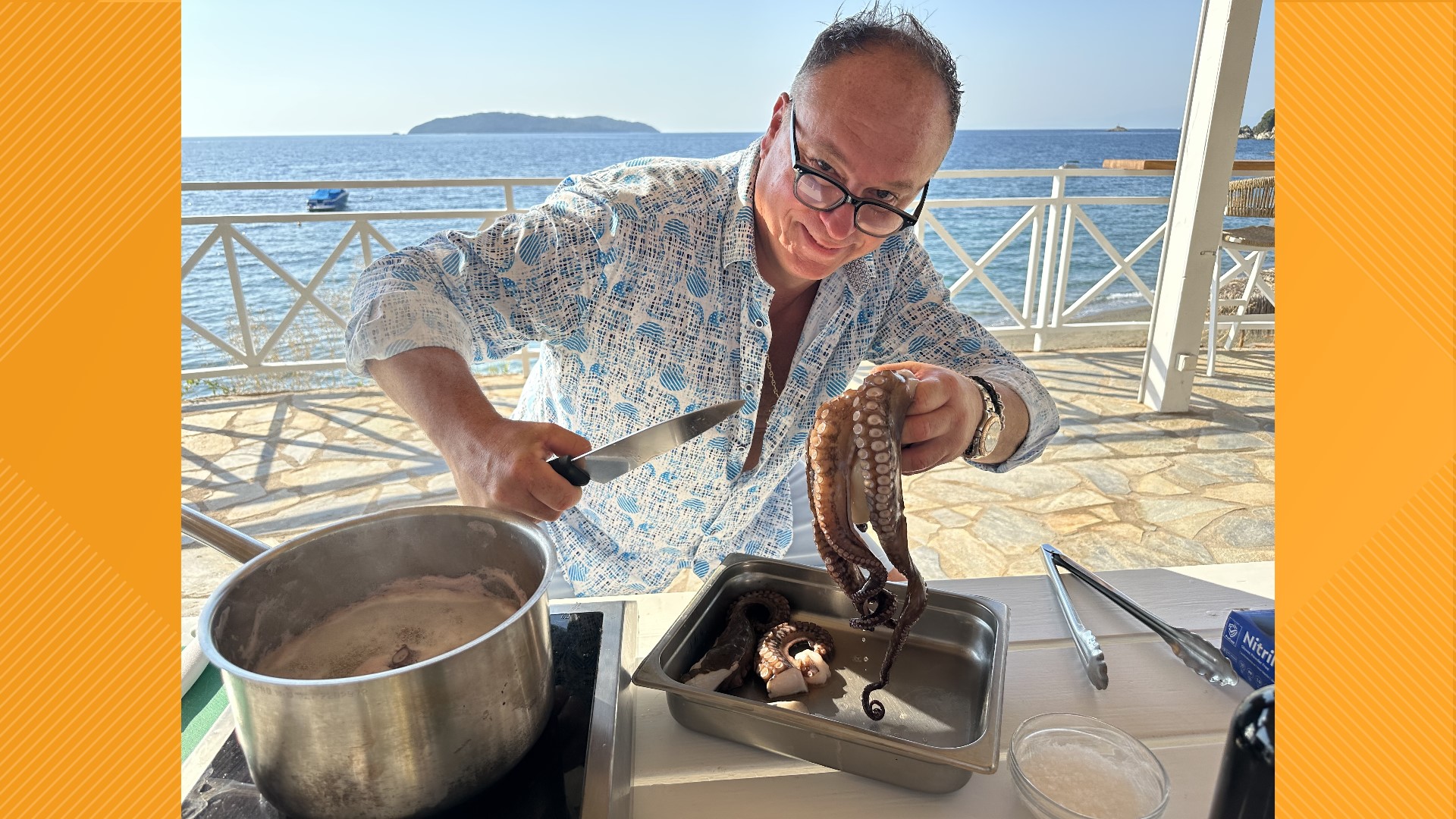 Learn to cook octopus for the traditional Octopothi Stifatho, then finish the meal off with an ouzo cocktail that will have you saying "stin Iyamas" (cheers)!