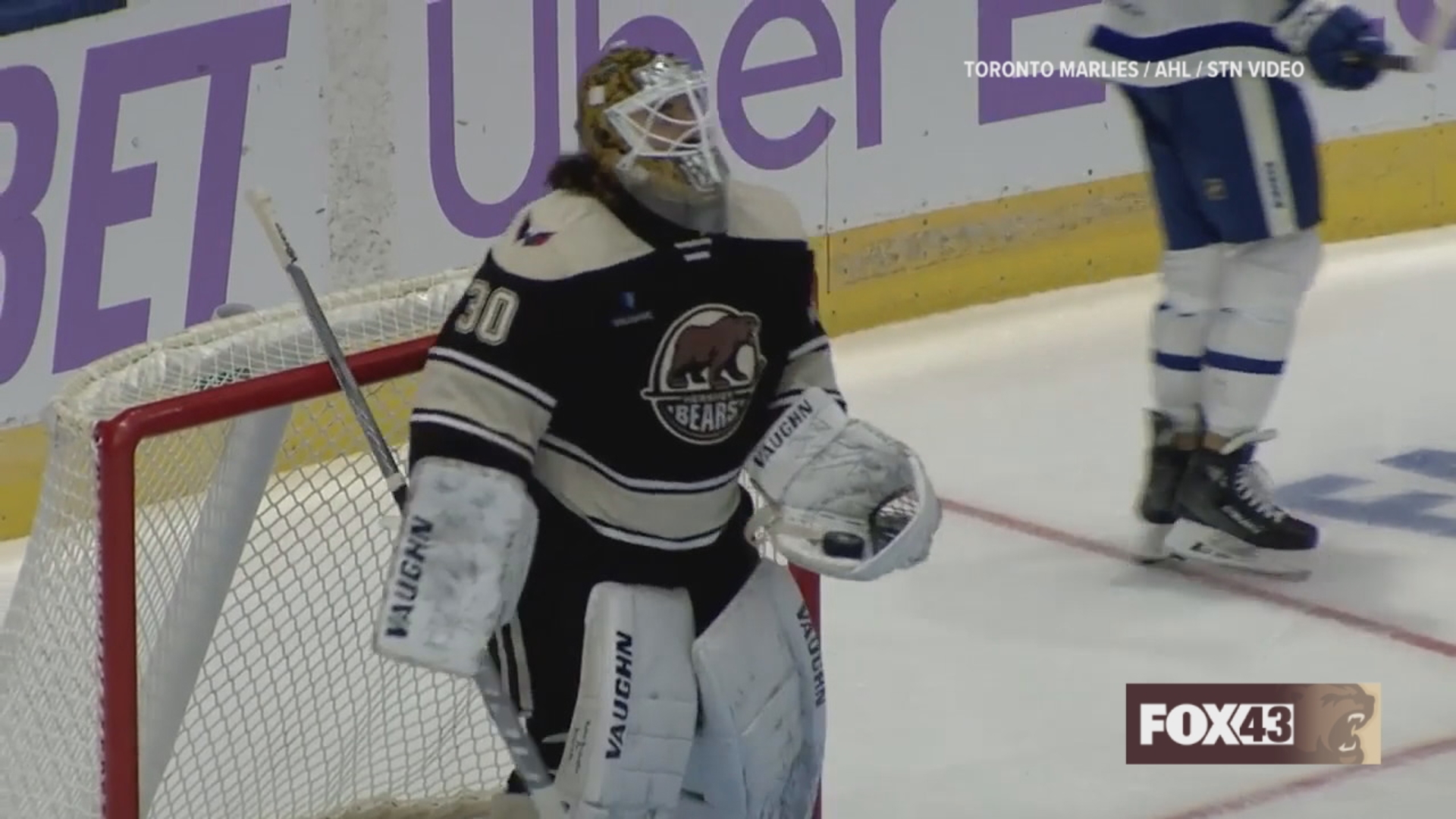 The Toronto Marlies pulled off an epic comeback, erasing a 3-0 deficit to beat the Hershey Bears 4-3 in overtime.