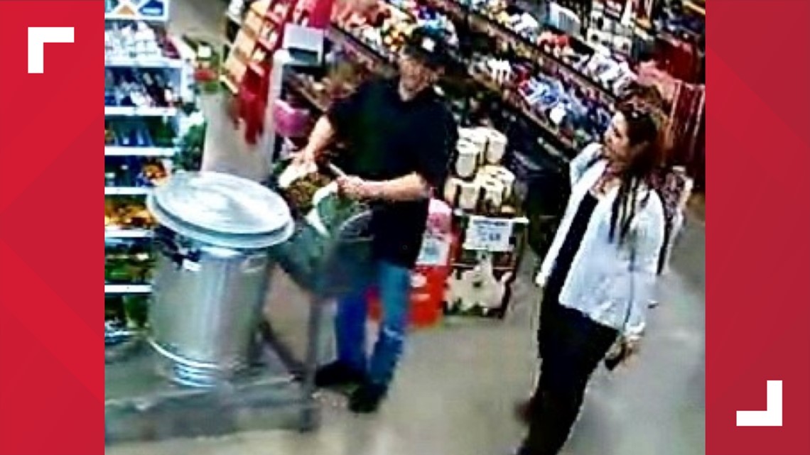 Couple uses trash can to steal tools