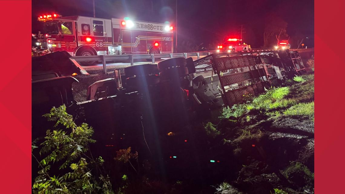 Overturned tractor-trailer causes traffic delays on I-83 in York County ...