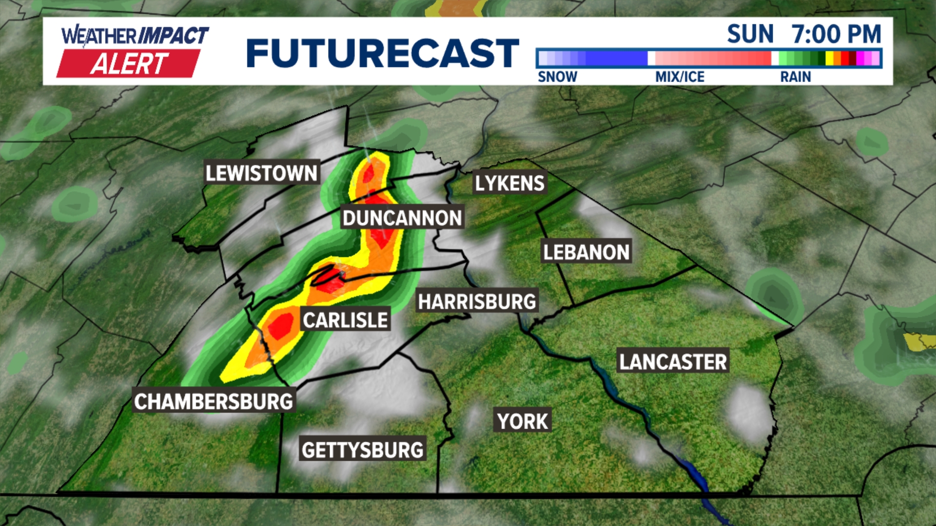 Weather Impact Alert until 12:00 A.M. Monday for flash flooding, FLOOD ...