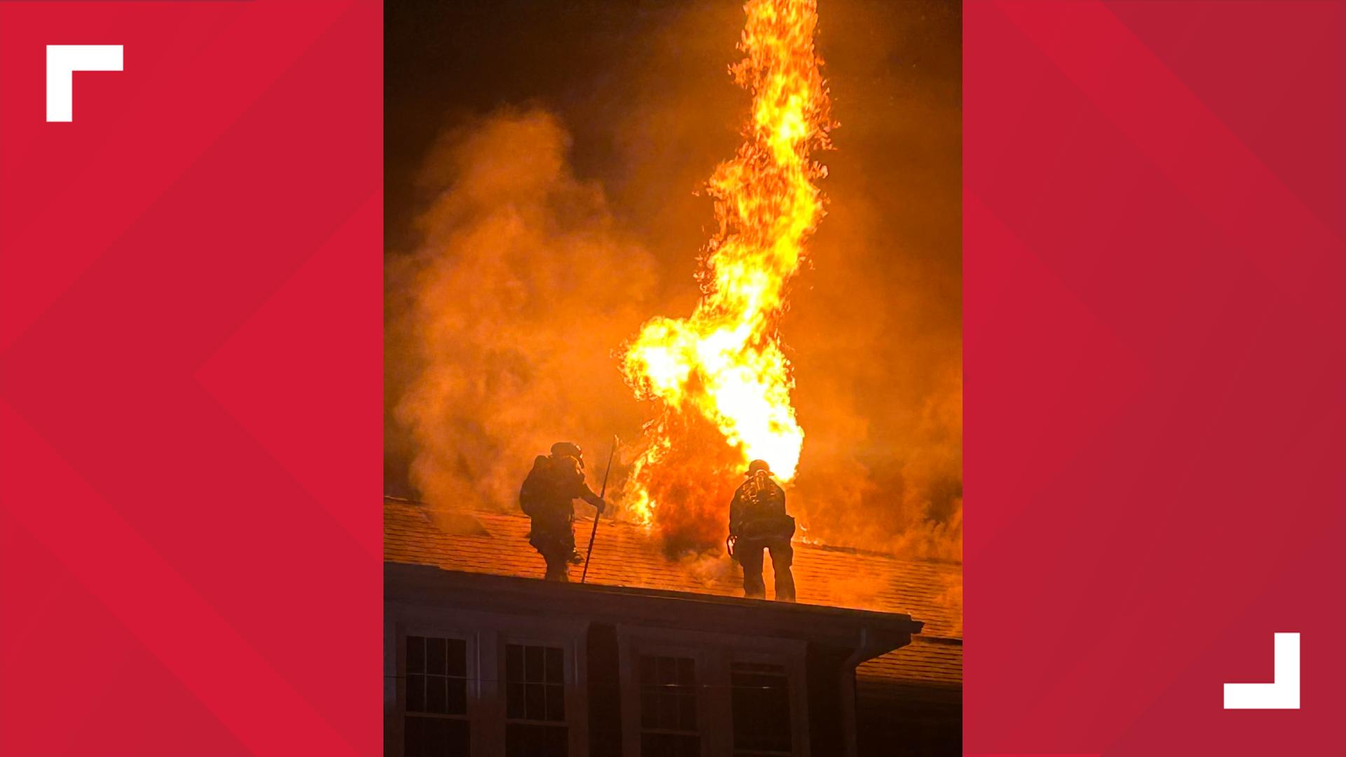 The Elizabethtown Fire Department says there were initial reports that people were still trapped inside the building, but a search turned up negative.