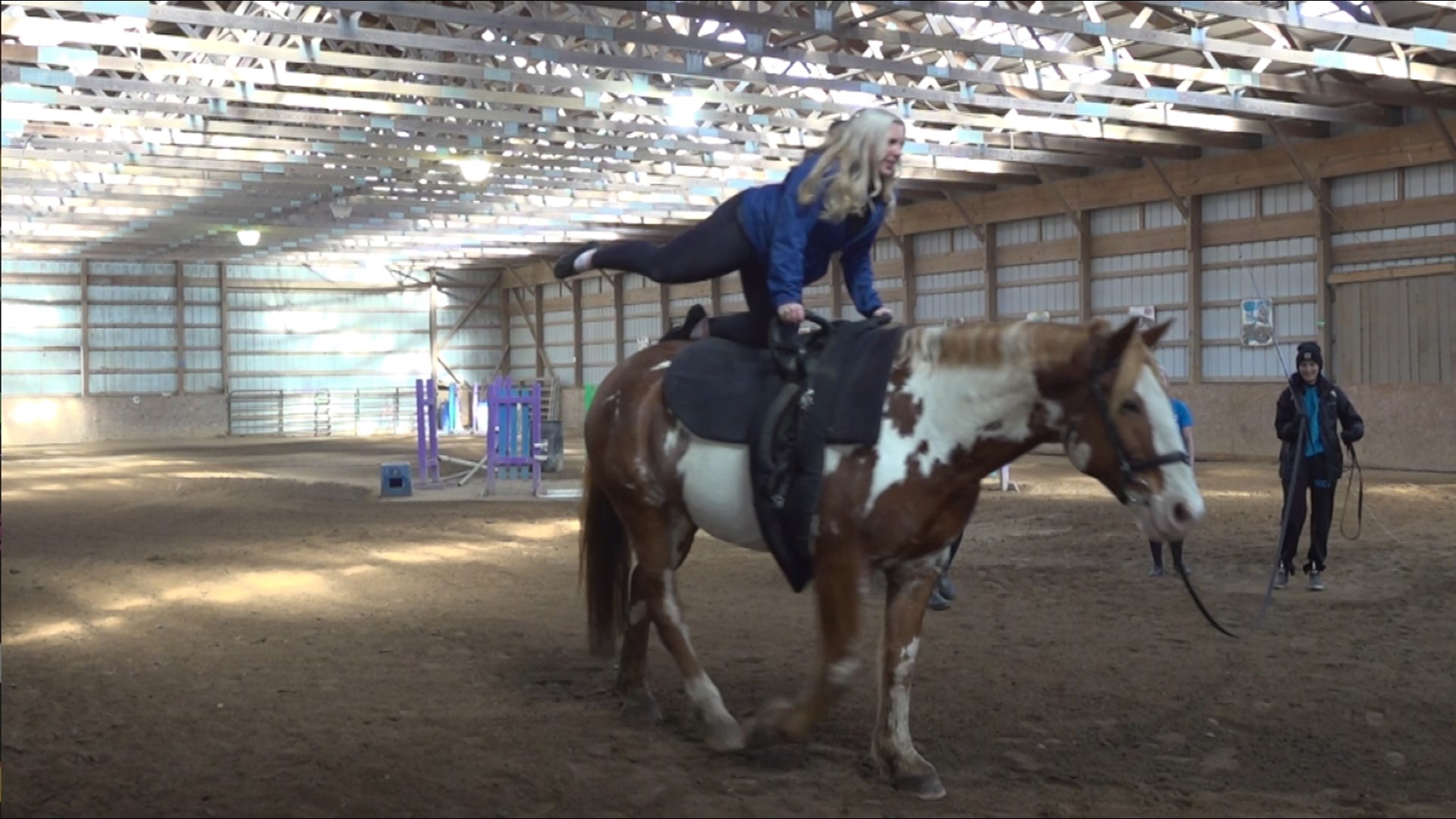 Trying equestrian vaulting with Muddy Creek Vaulters at Muddy Creek Meadows  Riding Stable