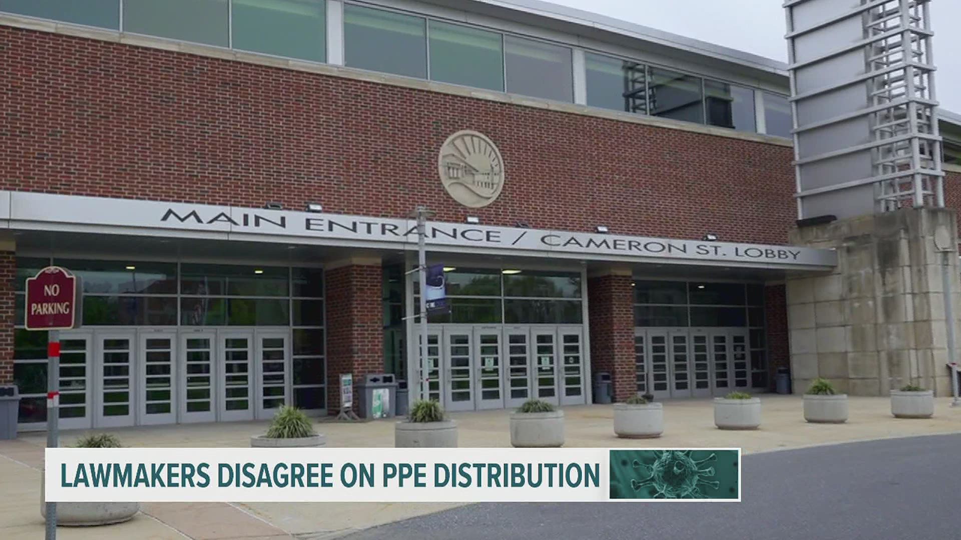 Republican lawmakers are pushing for distribution of PPE so the Farm Show Complex can be opened for more events. The Wolf Administration says they are working on it