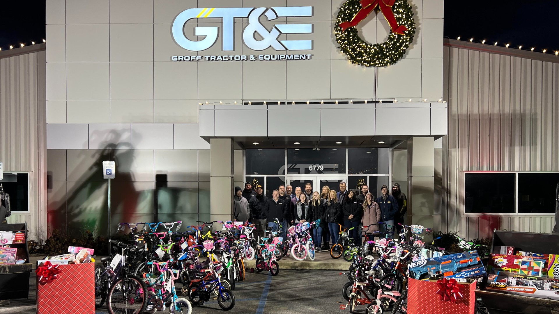 Groff Tractor & Equipment in Cumberland County collected unwrapped toys and bikes to give children this holiday season.