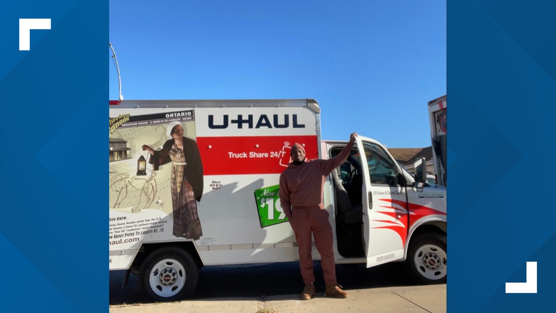 After one man's car rental company canceled at the last minute and facing surging prices, he opted to take a U-Haul van instead.