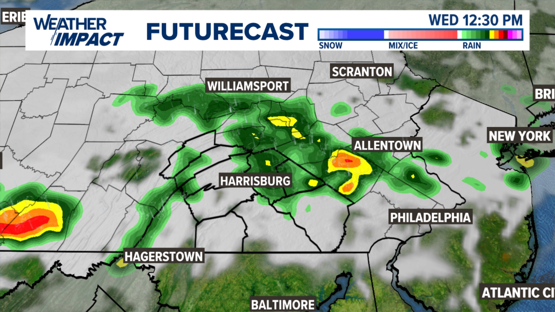 Warmth continues midweek with only isolated t-showers possible ...