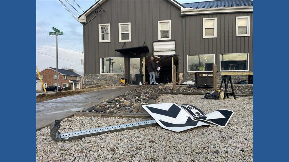 Car crashes into building after State Police pursuit in Adams County