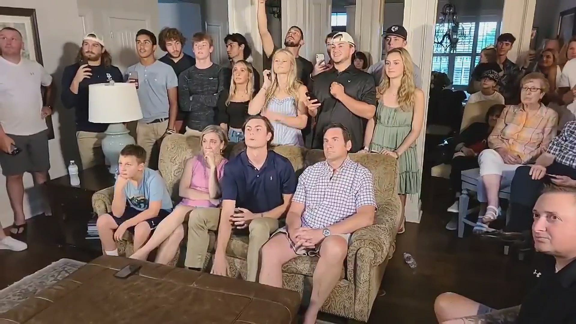 A crowd of family and friends celebrated Montgomery being selected by the Rockies with the 8th overall pick in the 2021 MLB Draft.