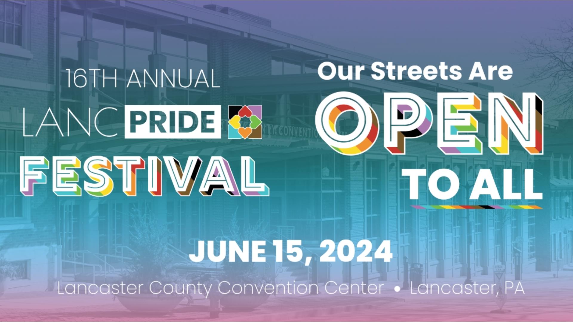 Lancaster Pride is hosting their 16th Pride Festival. It will be both inside and outside, with the hope to bring more visibility to the LGBTQ+ community.