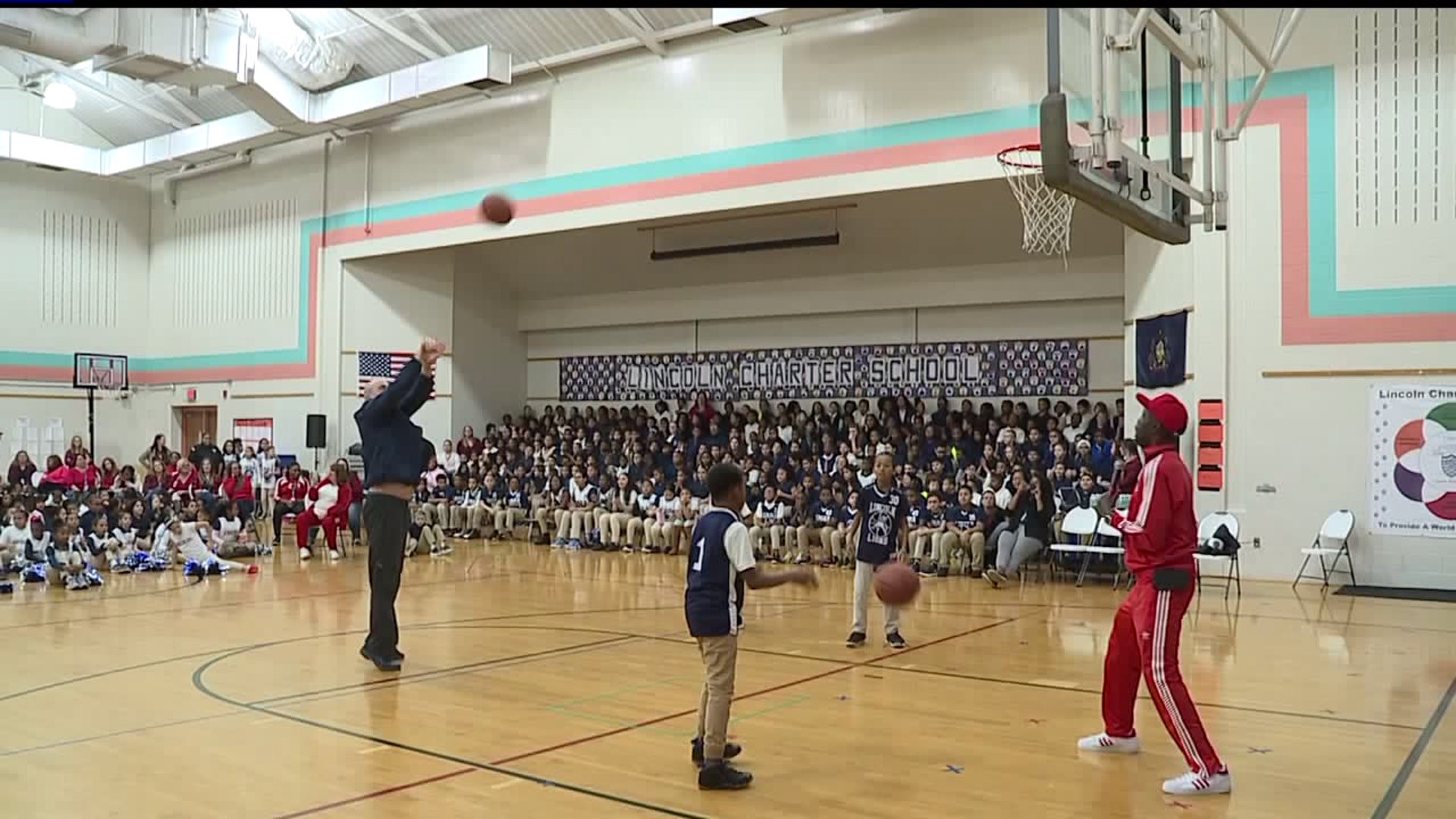 York County, City leaders join Lincoln Charter School students for free throw competition