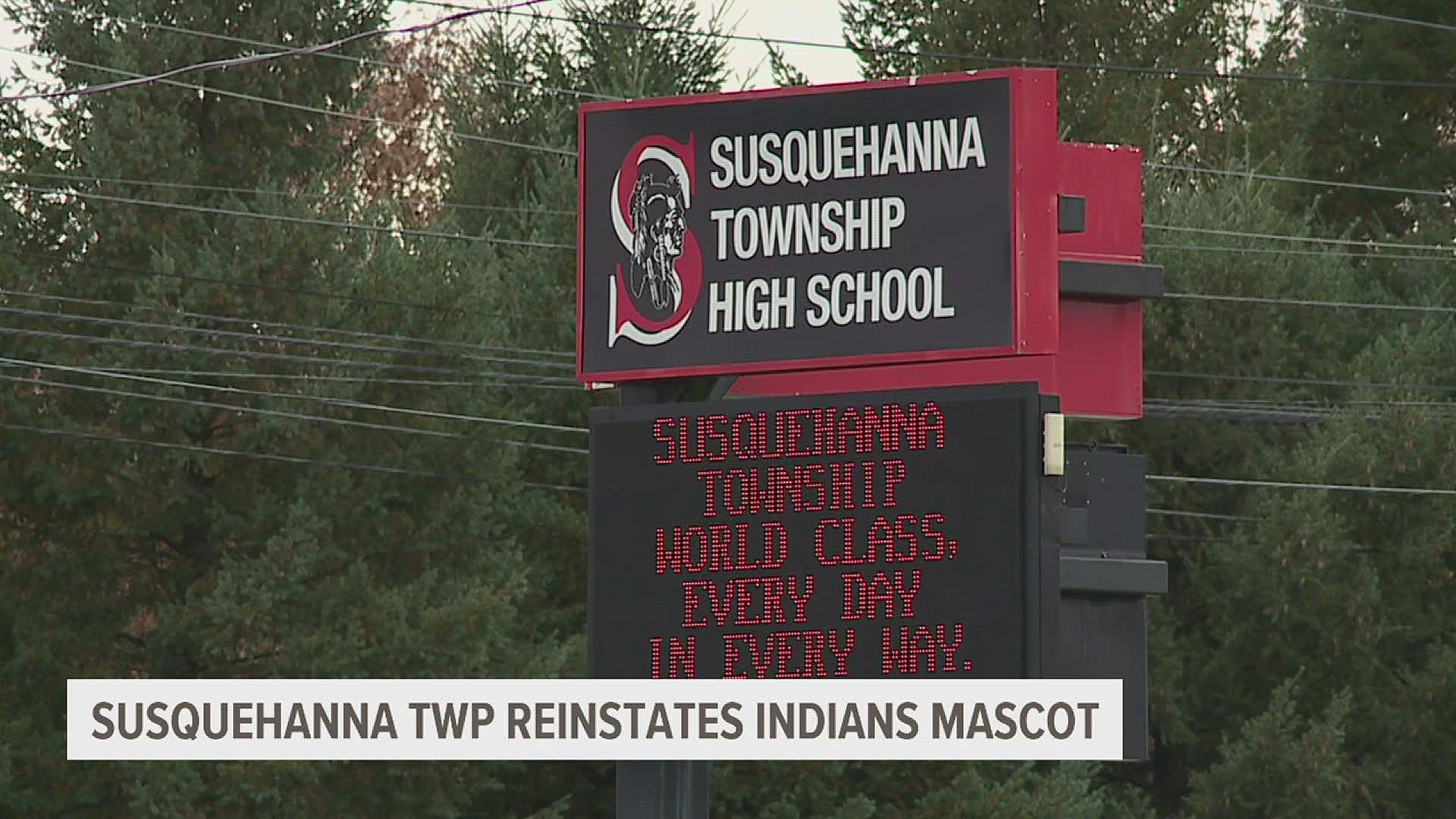 Monday night the Susquehanna Township School Board voted 6-2 to reinstate the Indians as the name of the school mascot.