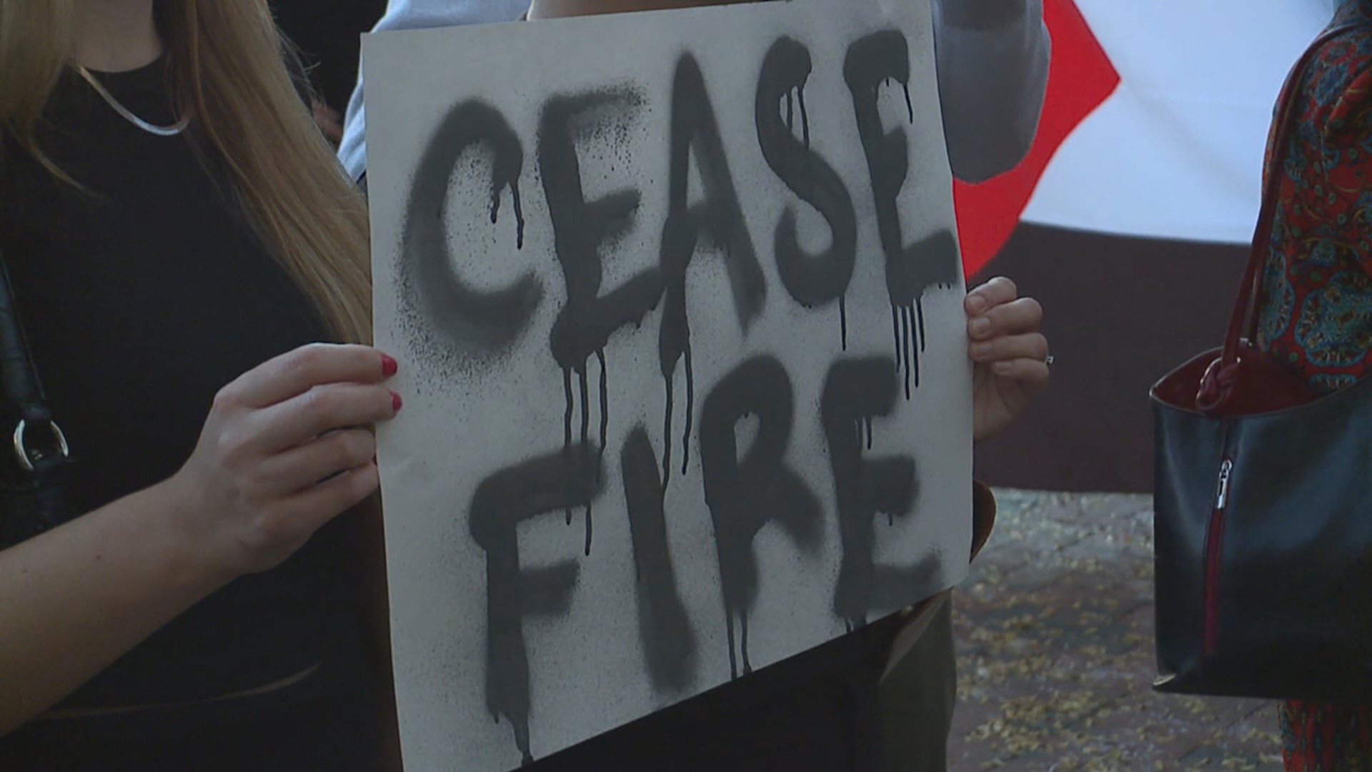 Some Lancaster community members held a candlelight vigil to honor those killed in the Israel-Hamas war and call on state lawmakers to support a ceasefire.