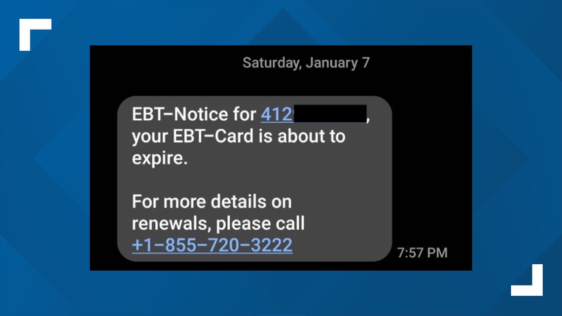 State warns of potential text scam involving EBT cards