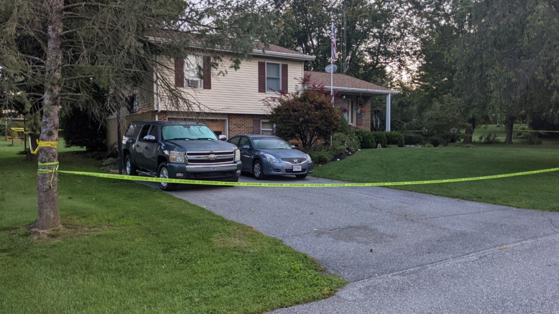 Police say that Wesley Frey Jr. allegedly shot his father, Wesley Frey Sr., in the chest with a crossbow before barricading himself in a room and committing suicide.