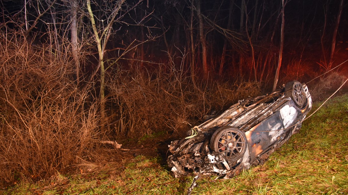 Lancaster man crawls from burning wreckage of car with minor injuries ...