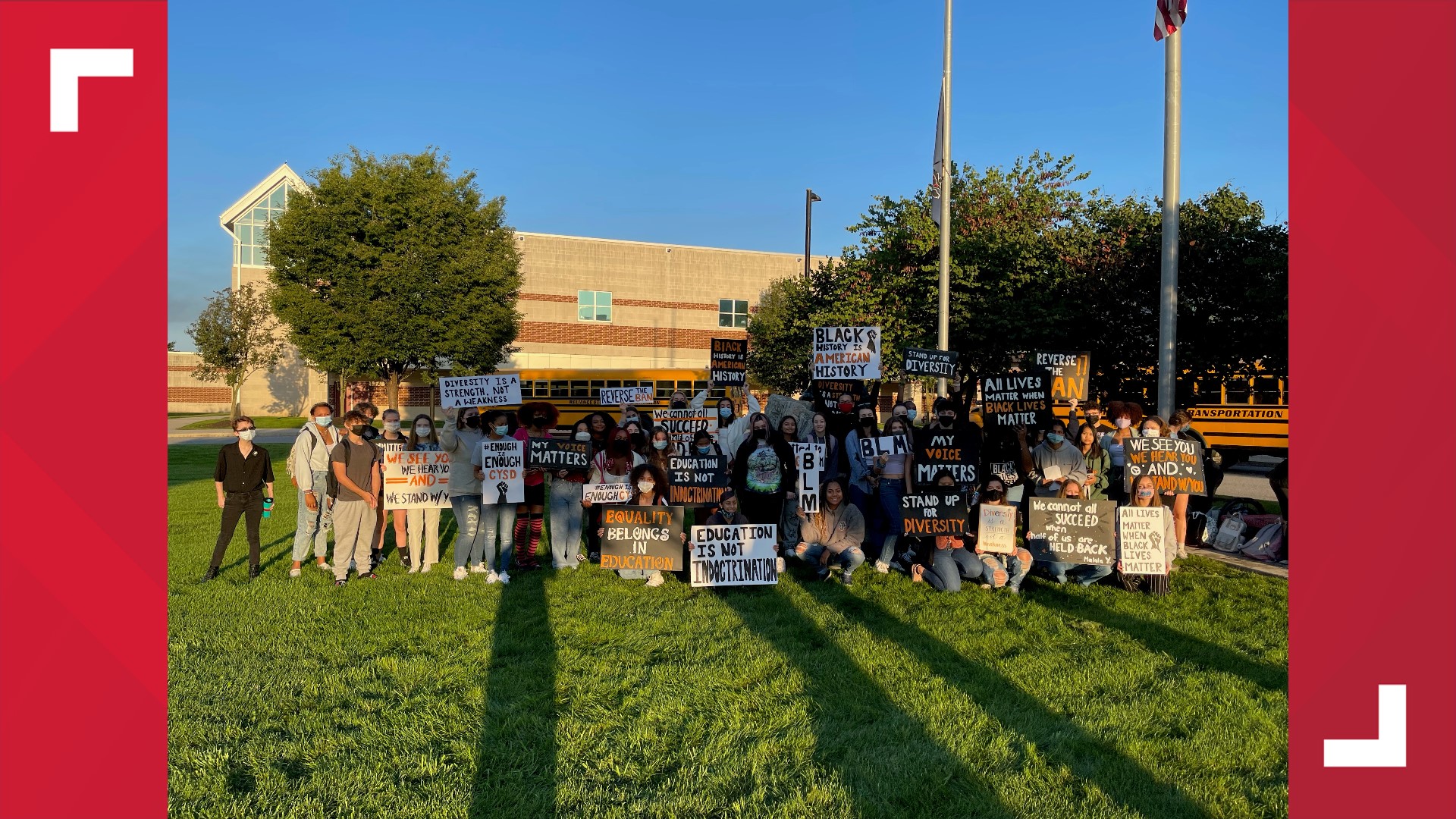 Students at Central York High School hold protest after district bans