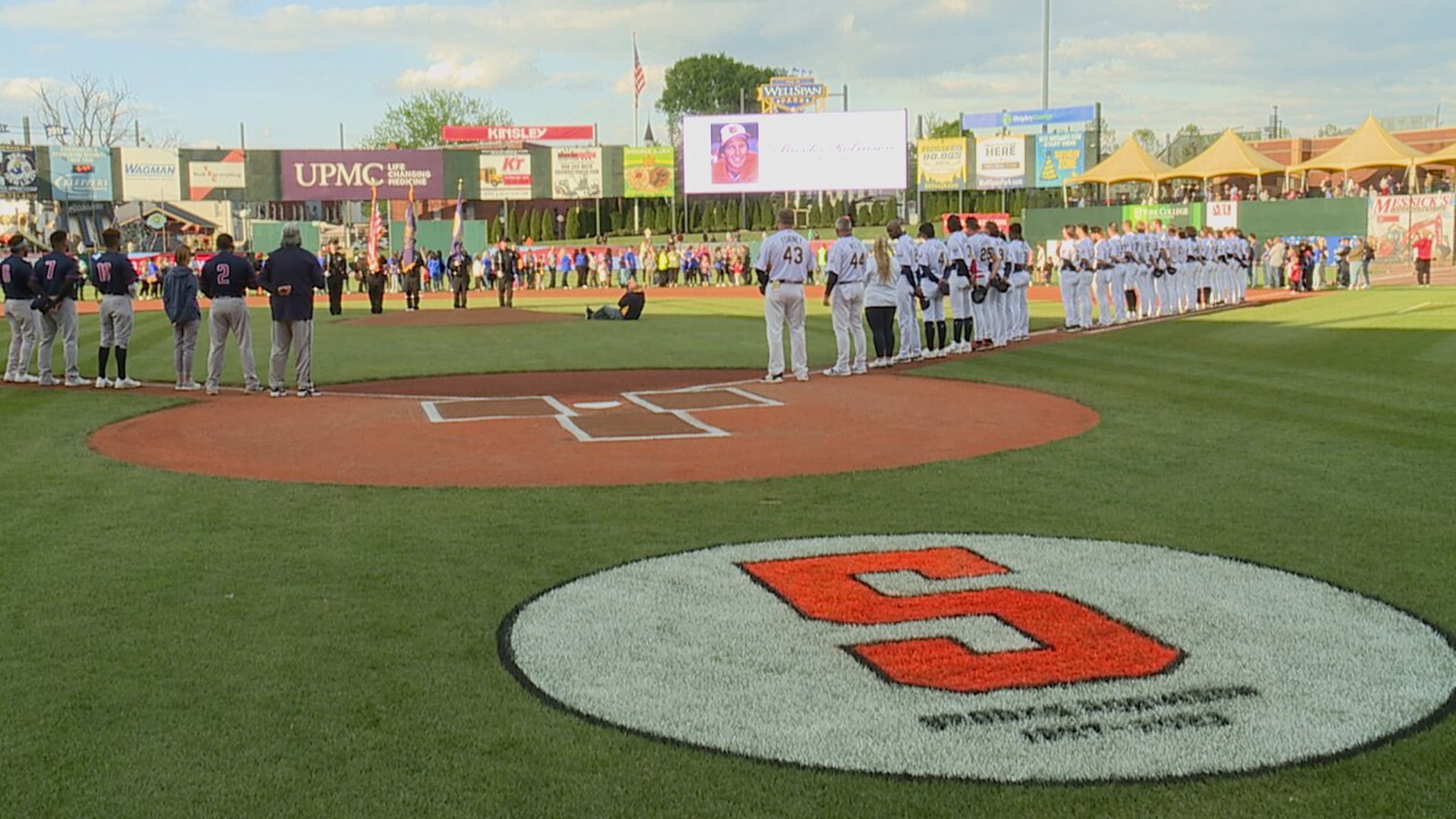 Fans show up for Revs season opener to honor the hall-of-fame baseball legend who helped bring pro baseball to York.