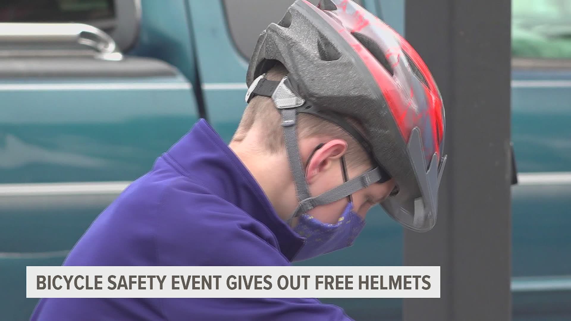 Almost 200 free helmets were given out a the event
