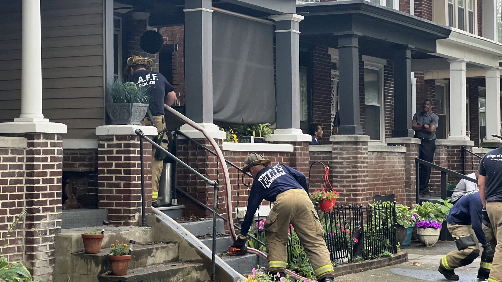 The Red Cross is assisting two people who were displaced by a house fire this morning.