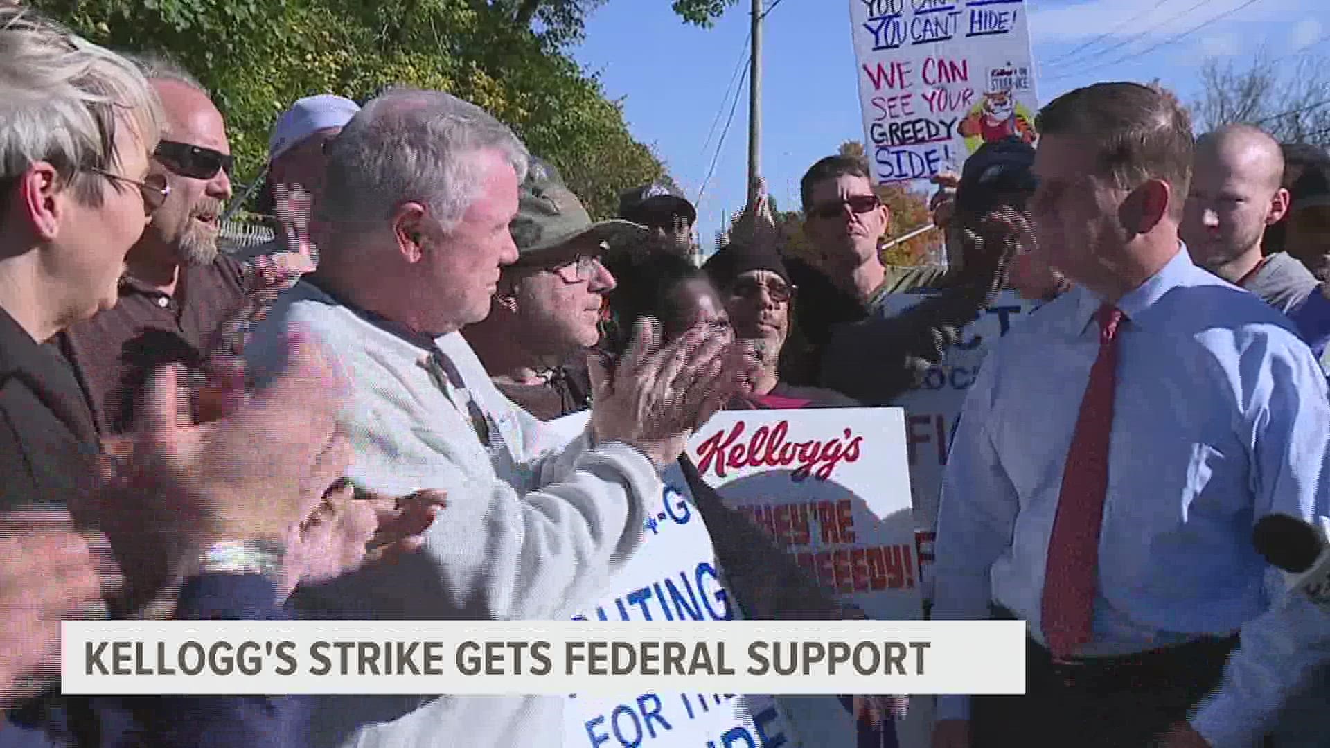 An ongoing Kellogg's worker strike drew national attention when a member of President Joe Biden’s Cabinet visited workers outside the Lancaster plant.