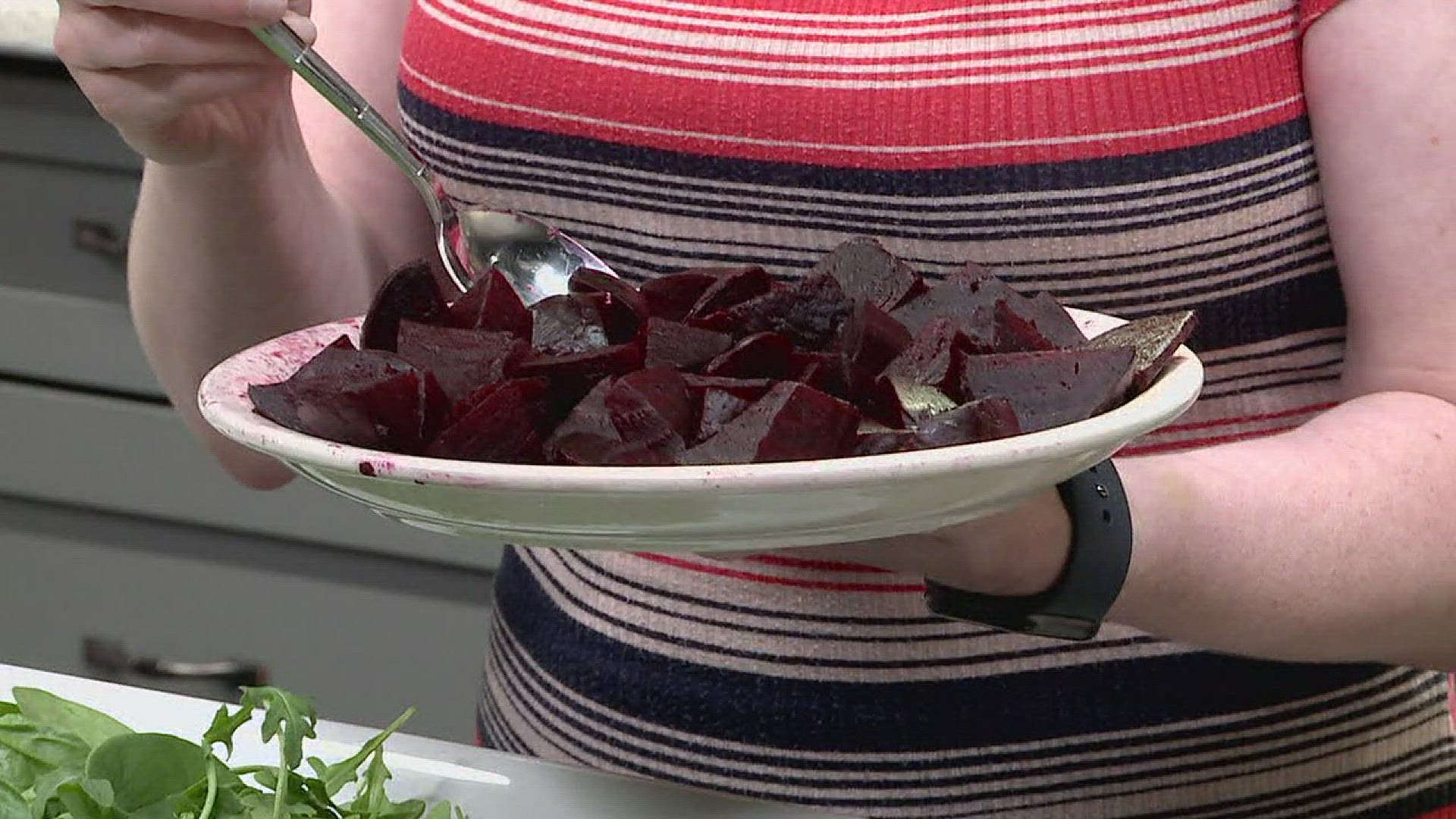 Beets are in season starting in June, so why not buy them fresh? Andrea Michaels shows us how about an easy hour of prep time can take advantage of that peak flavor!