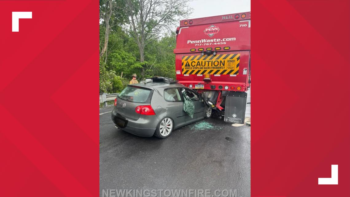 Cumberland County driver sent to hospital after crashing into garbage ...