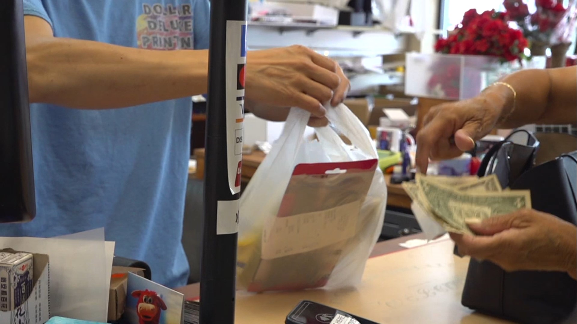 A common sight at the checkout counter—plastic bags—won't be around much longer in Lancaster Township.