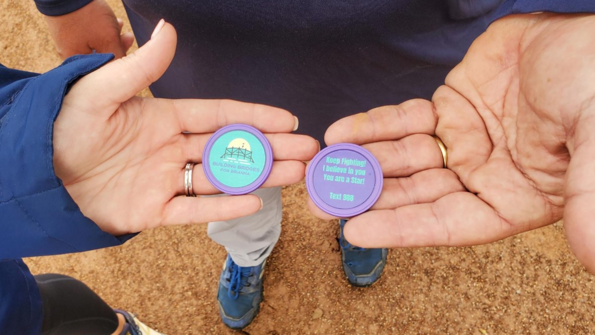 Pregame, each player was given a coin to remember that motto to keep fighting, by opening up and talking about their mental health struggles.