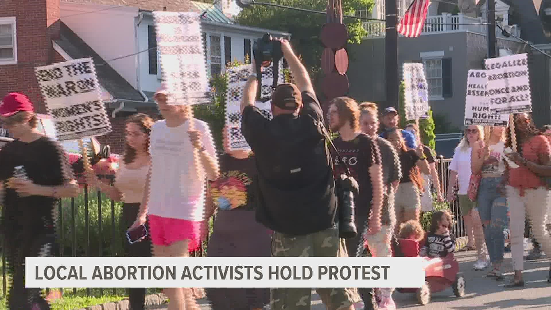 Hundreds of protesters gathered to protest the SCOTUS ruling to overturn Roe v. Wade