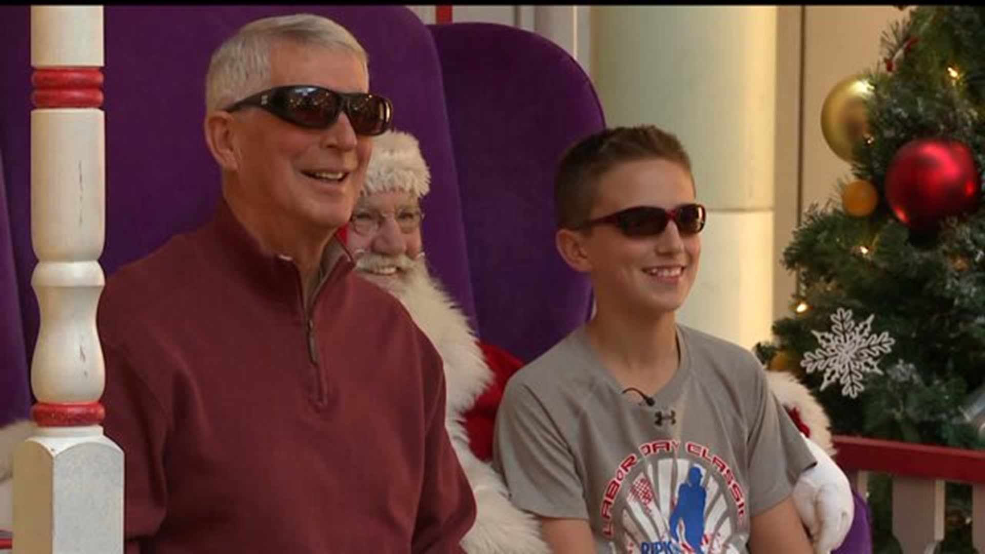 Color blind grandson and grandpa see certain colors for the first time thanks to new glasses