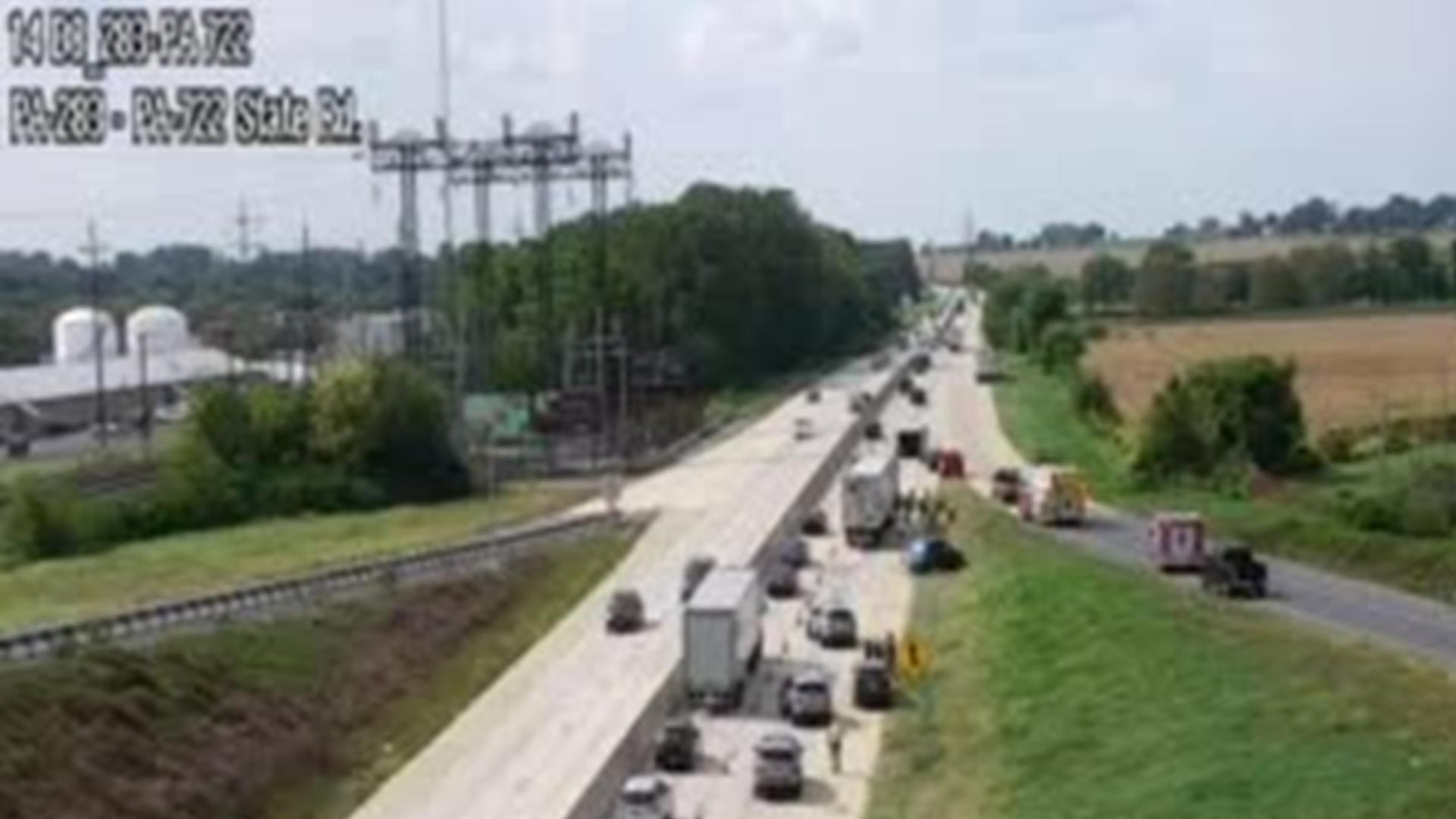 Ramp now open after tractor trailer crash on I-283 | fox43.com