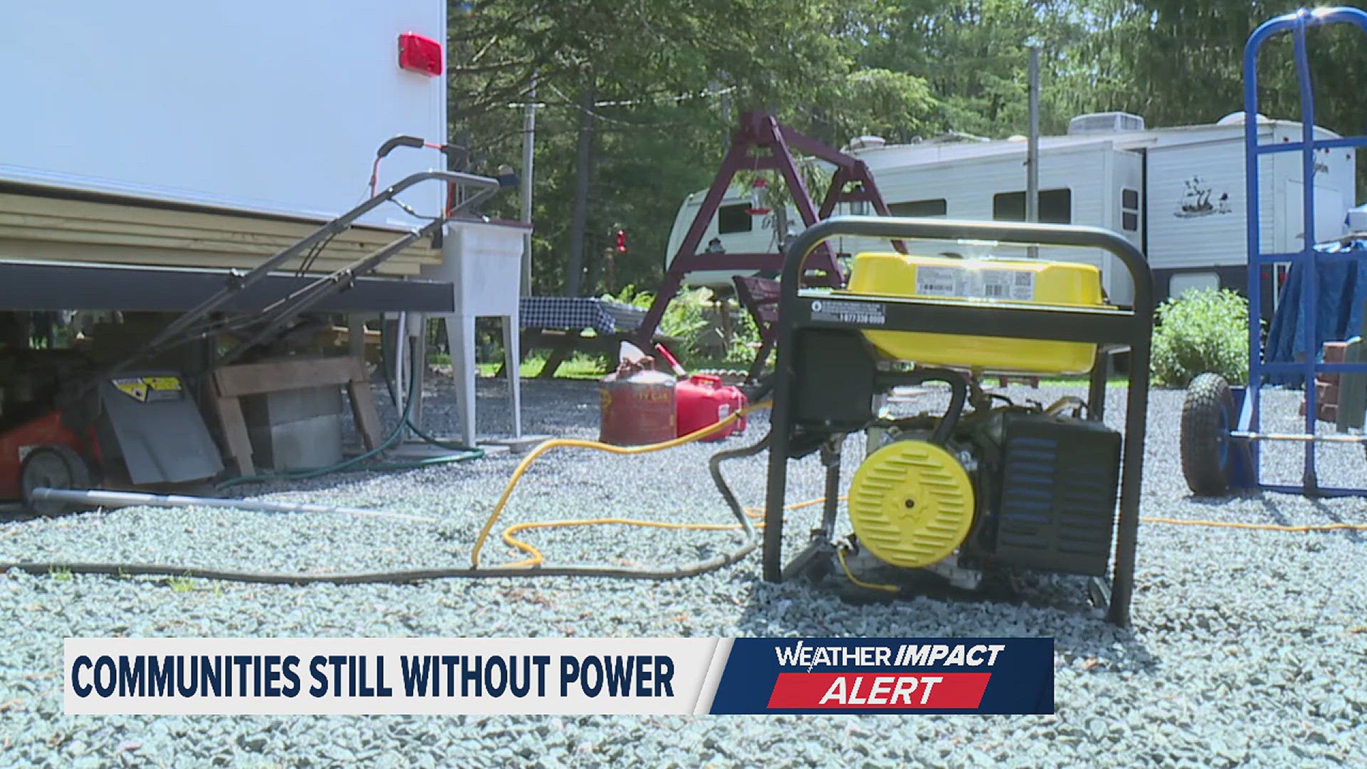 The outage has affected campers at the Conewago Campground, who first lost power on Monday after a substation in Gardners caught on fire.