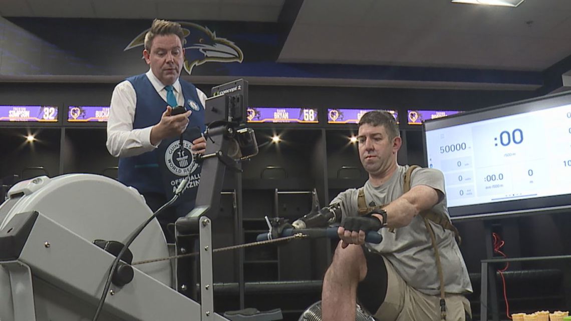 Former U.S. Army Captain and double amputee sets new indoor rowing world records to honor fallen