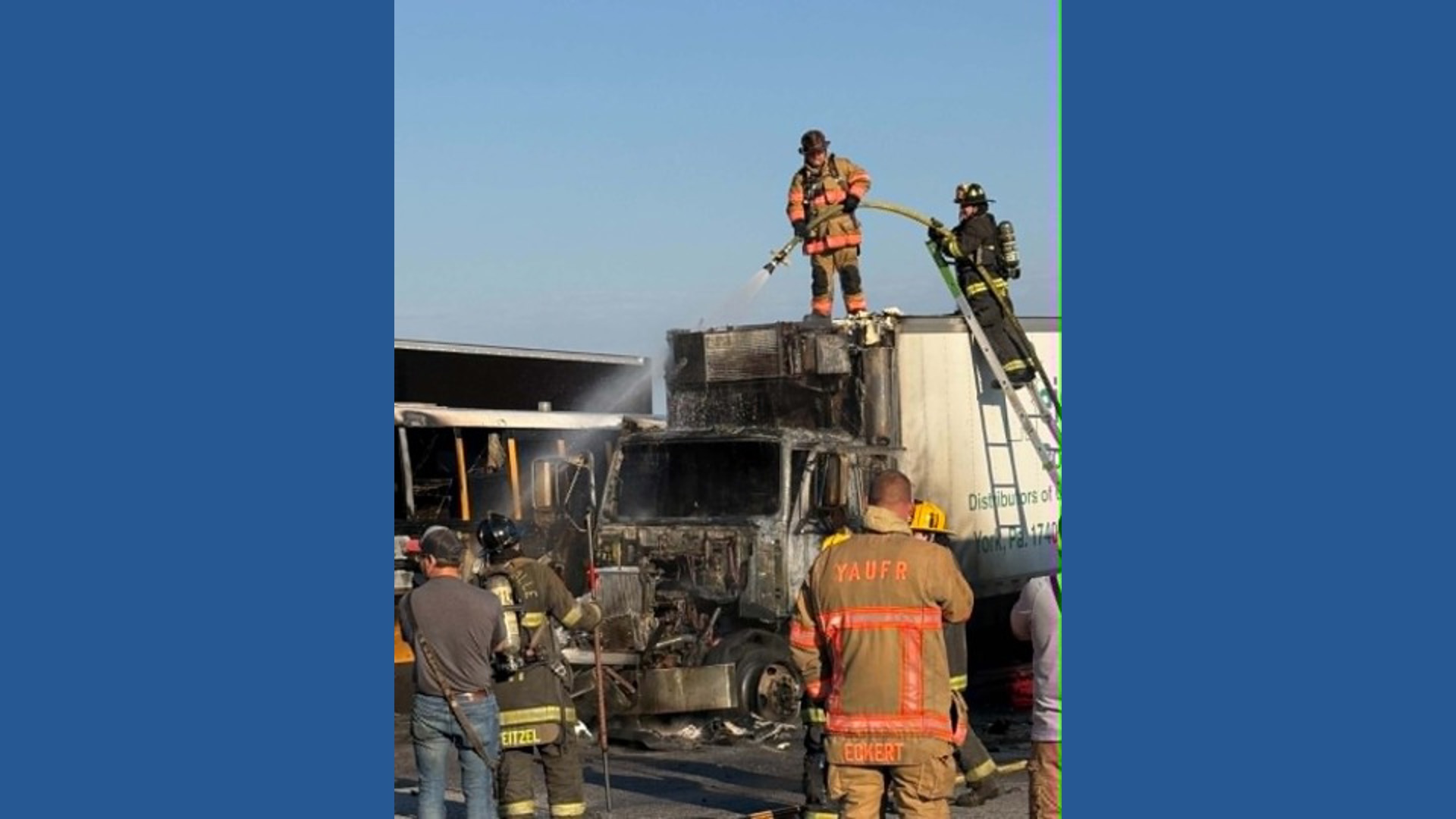 Crews respond to commercial vehicle fire in York County | fox43.com