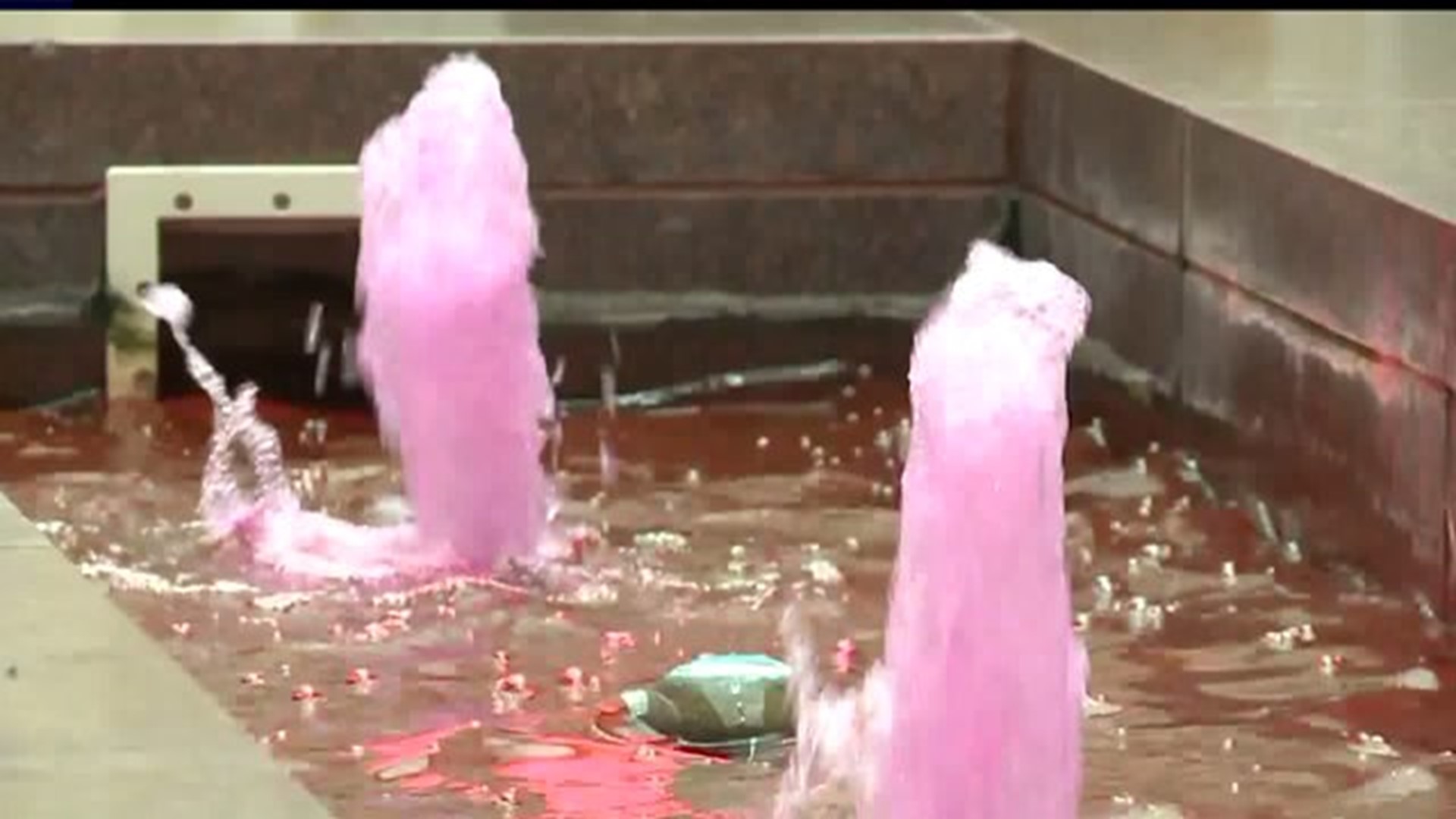 Capitol fountain goes pink for breast cancer awareness