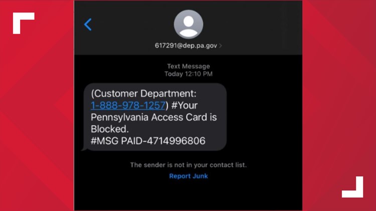 State warns of scam targeting SNAP benefits recipients, other Pa. residents