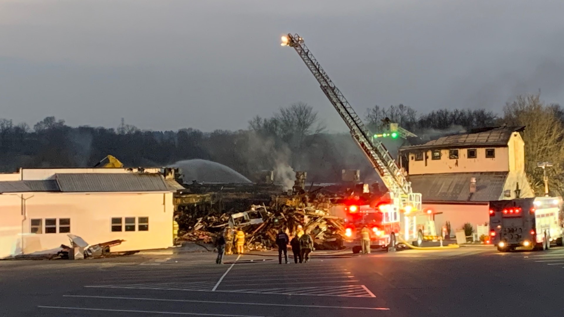 According to 911 dispatchers, the fire broke out around noon at Hershey Farm Restaurant & Inn in Strasburg Township.