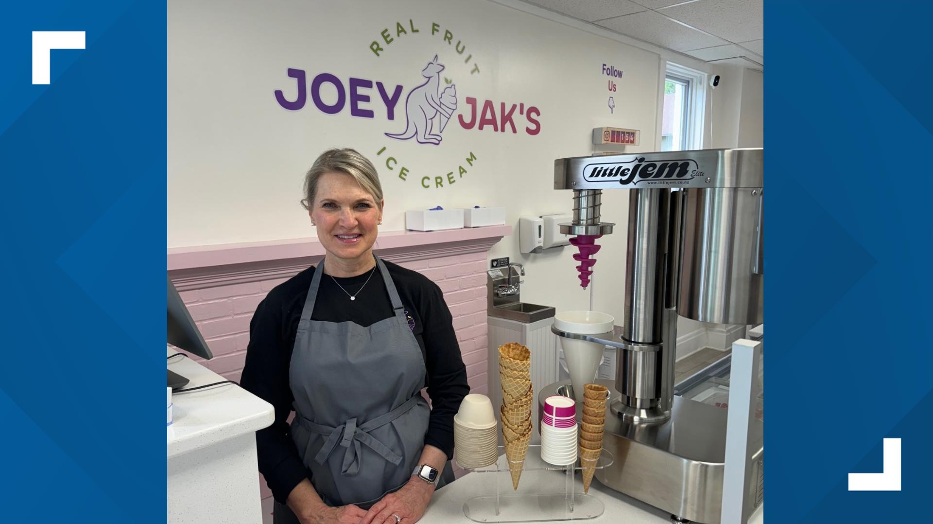 Joey Jack's serves New Zealand style ice cream made with real fruit. The shop picks three different flavors to serve each day.