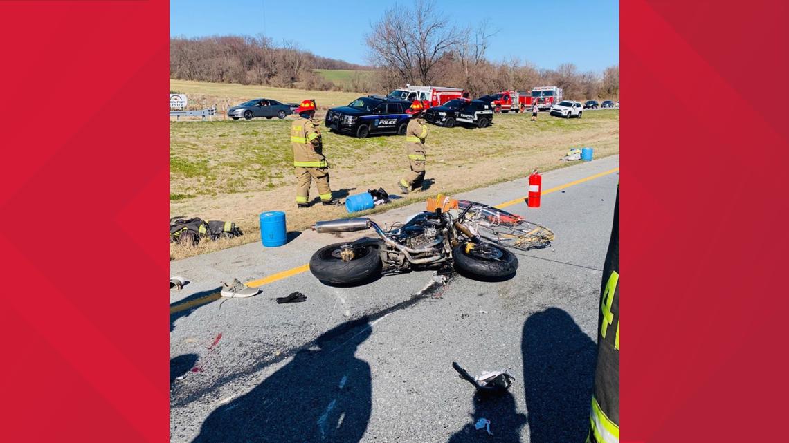 Motorcycle crash on Route 30 eastbound sends one to the hospital