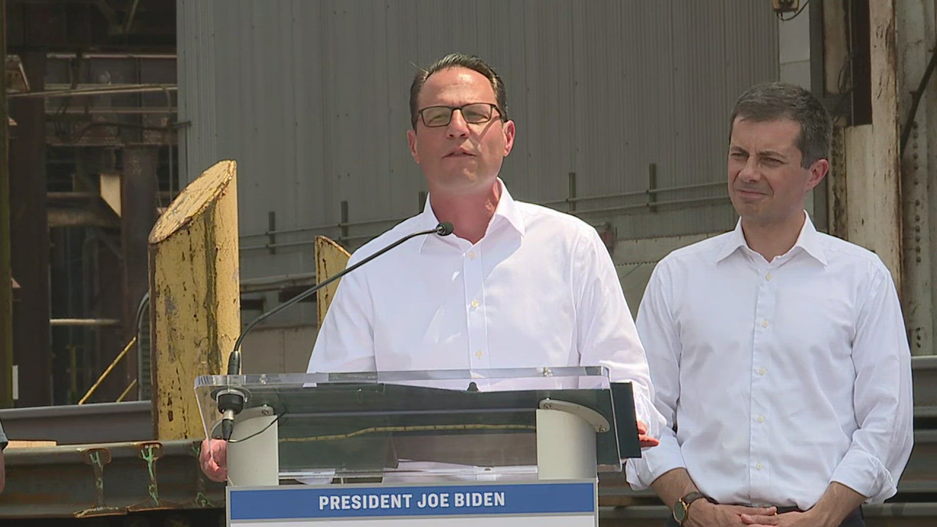 Gov. Josh Shapiro and U.S. Transportation Secretary Pete Buttigieg discussed the future of Pennsylvania at a press conference in Steelton.