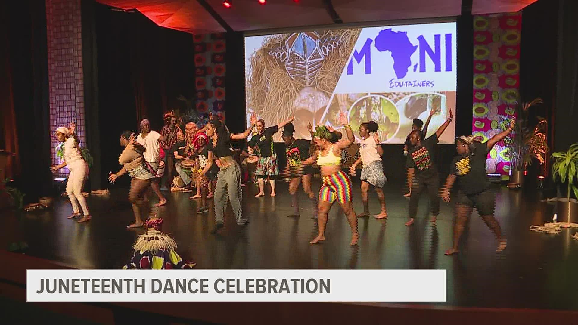 The Imani Edu-tainers presented Lancaster residents with a traditional African dance showcase