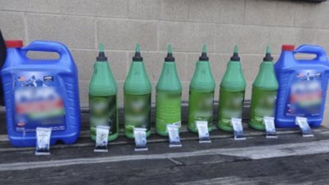 Feds: Water bottles in backseat of car at border crossing in San Ysidro  were full of liquid meth - The San Diego Union-Tribune