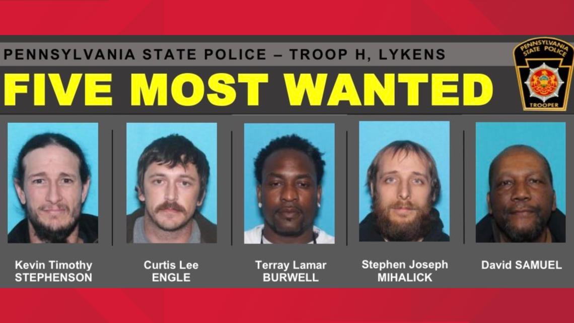 Pennsylvania State Police release Top 5 Most Wanted in Lykens