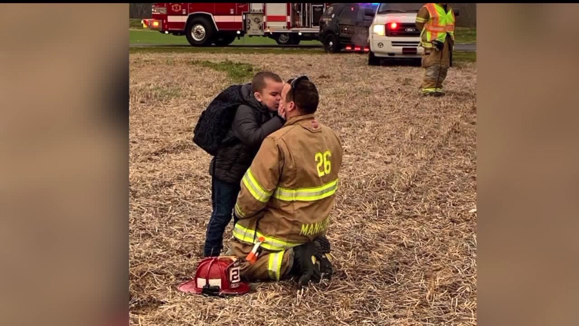 Lancaster County firefighter is reunited with the boy with autism he helped soothe after bus crash
