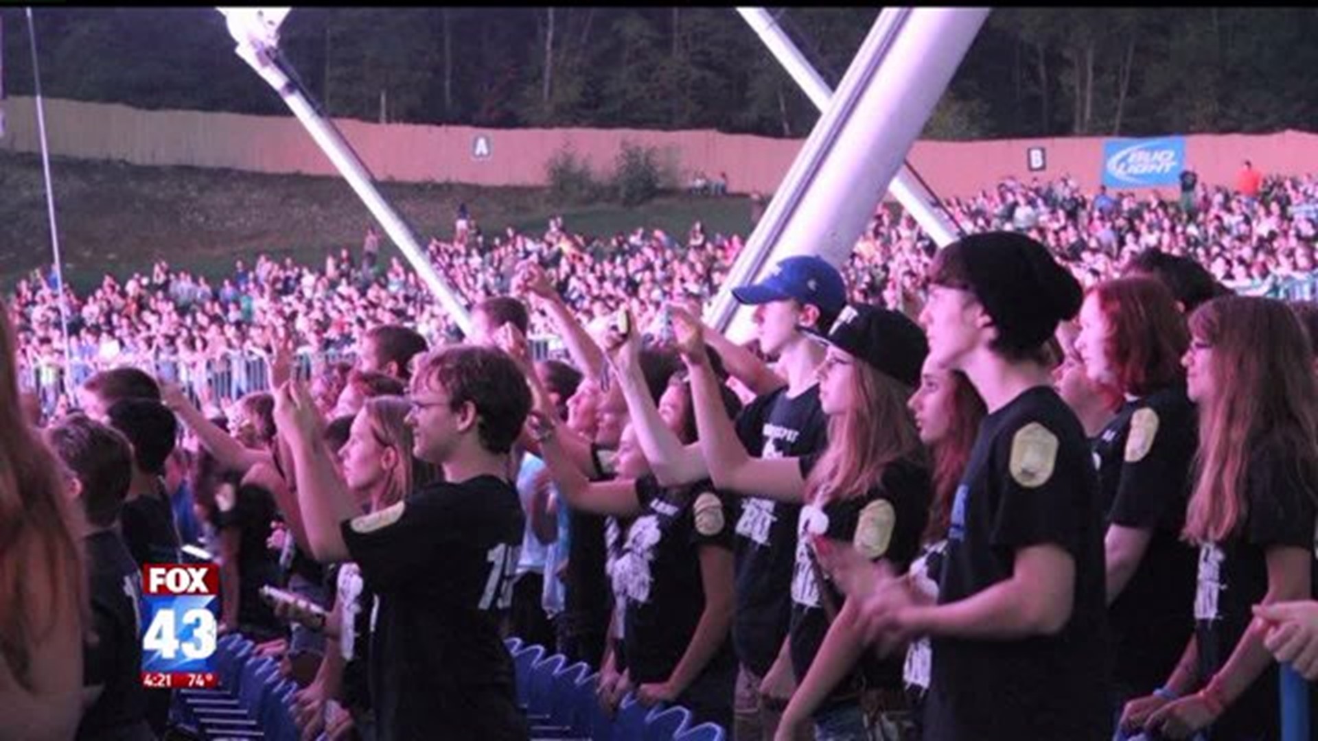 Garden Spot High School Marching Band performs with Fall Out Boy