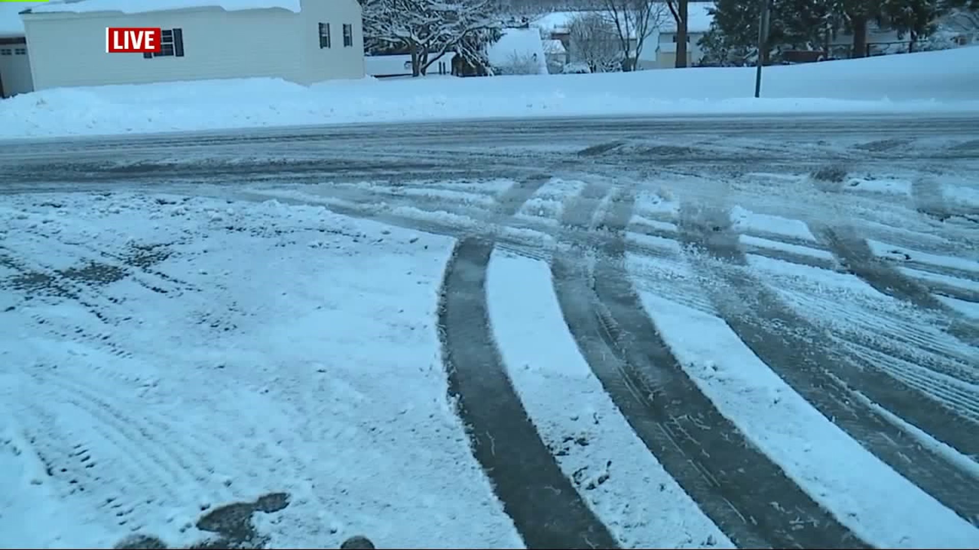 Road conditions on the back roads in Lancaster County as the winter storm moves out of the area